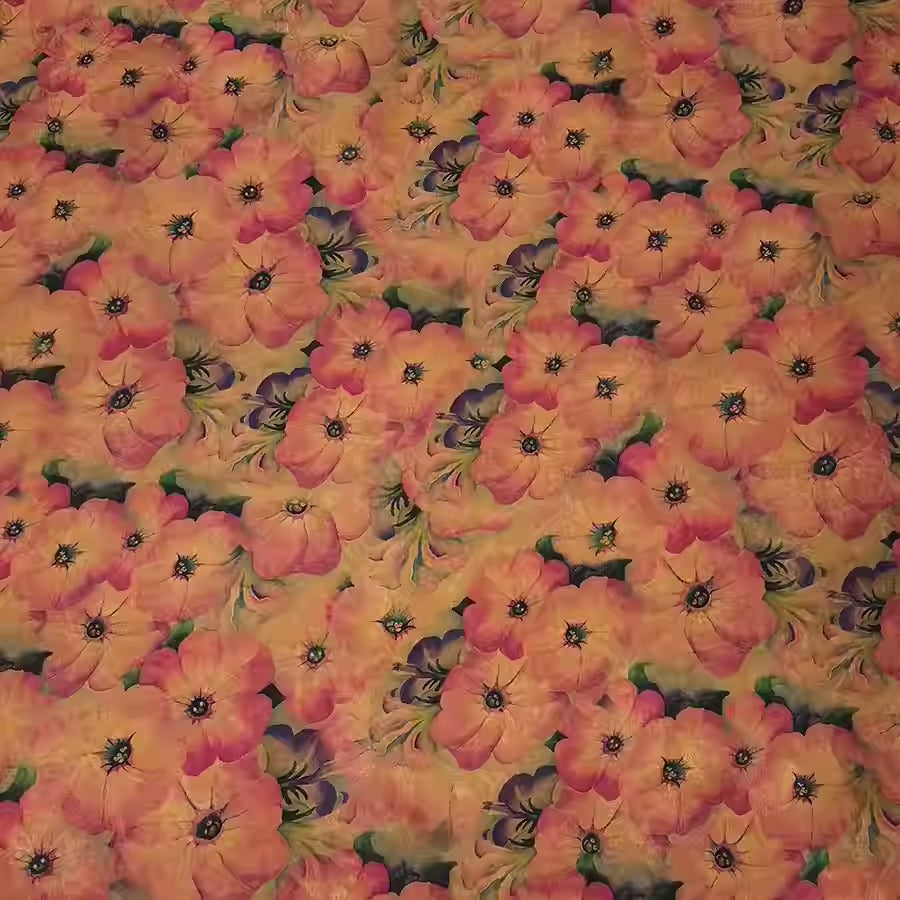 XYHYS 柔粉花韵- Jacquard HUALUO Hongyunsha silk fabric, 25 momme openwork texthture, 110cm by e Yard