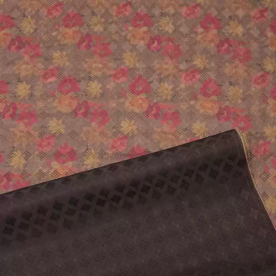 花弄影  Mud Silk fabric, Jacquard HUALUO, 25 momme 110cm wide by the Yard