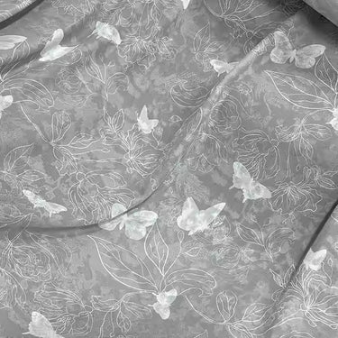 XYLN050 - Leno silk fabric with beautiful prints,  butterfly, 114cm wide by the yard
