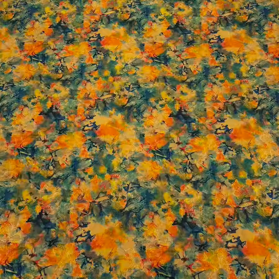 XYHYS 晕染黄绿- Jacquard HUALUO Hongyunsha silk fabric, 25 momme openwork texthture, 110cm by e Yard