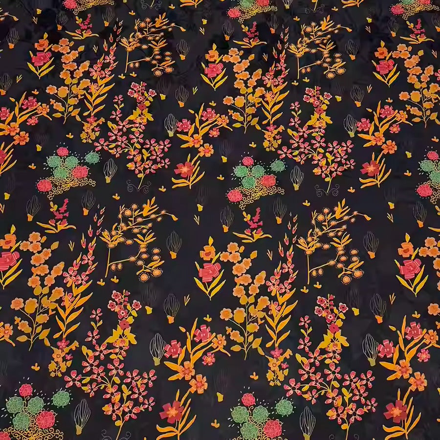 XYHYS 卡通小花- Jacquard HUALUO Hongyunsha silk fabric, 25 momme openwork texthture, 110cm by e Yard