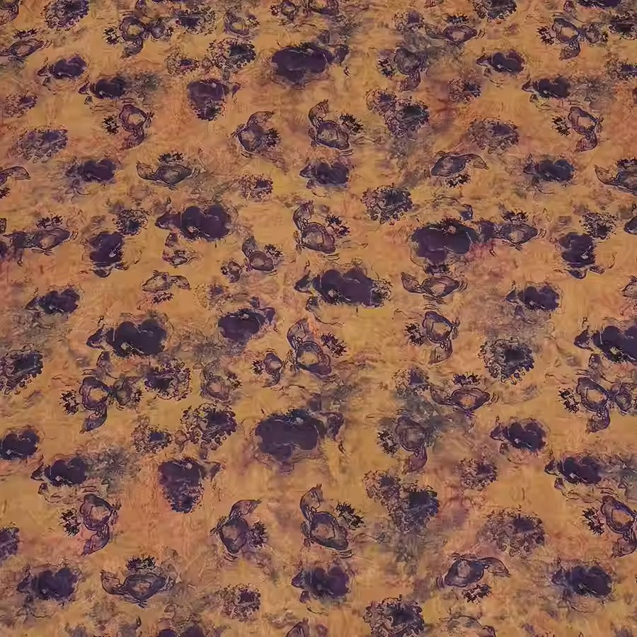 XYHYS 紫色花纹- Jacquard HUALUO Hongyunsha silk fabric, 25 momme openwork texthture, 110cm by e Yard