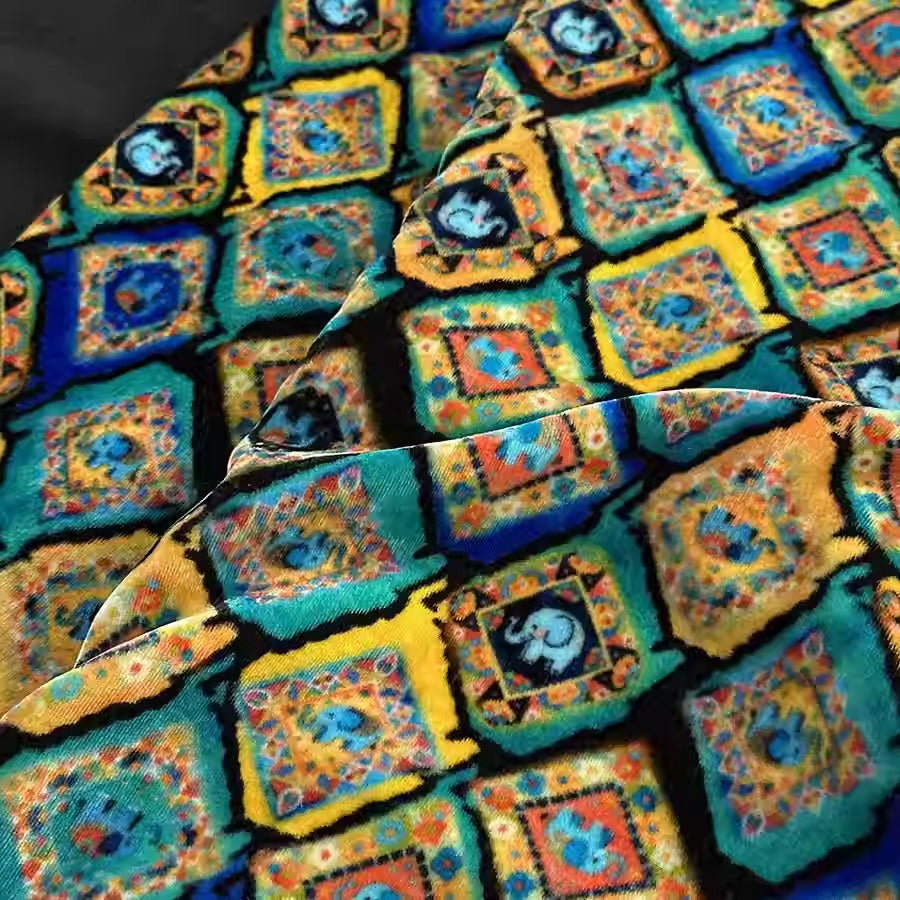 XYYHSR045 - Print Silk Velvet Fabric, 140cm wide by the Yard