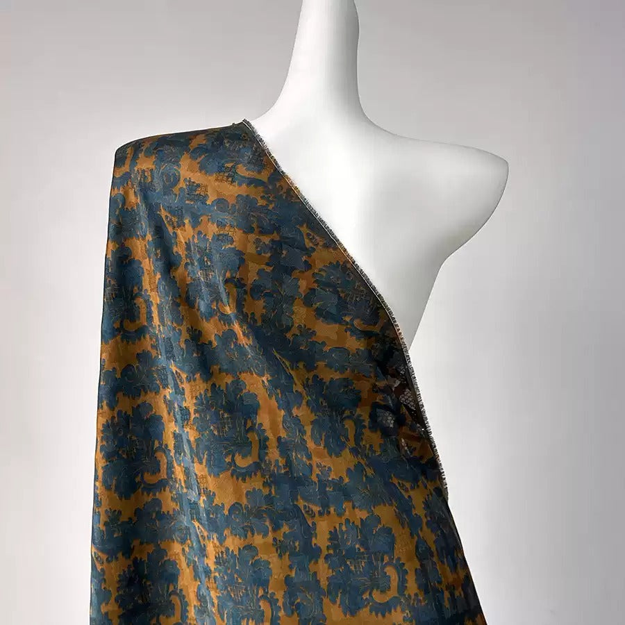 Uma Mud Silk fabric, Jacquard HUALUO, 25 momme 110cm wide by the Yard