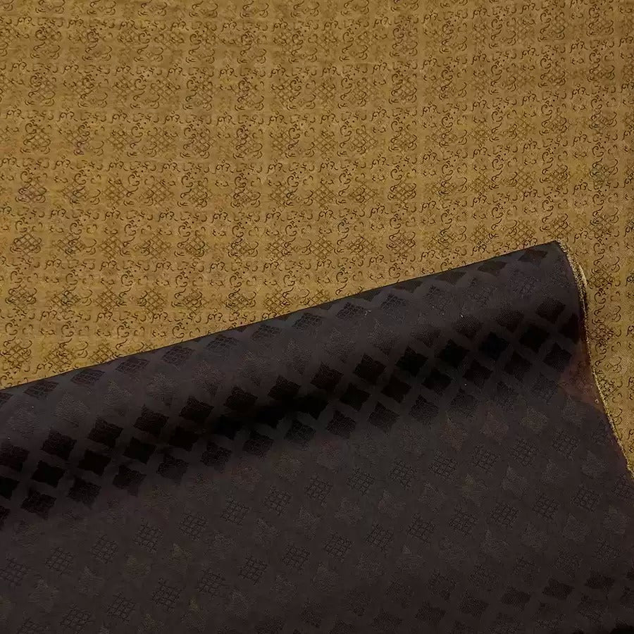 旧梦锦年  Mud Silk fabric, Jacquard HUALUO, 25 momme 110cm wide by the Yard