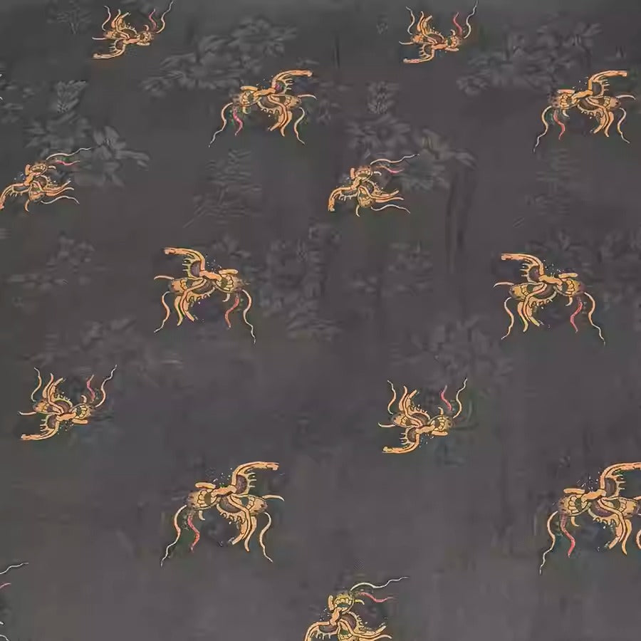 XYHYS 丝带蝴蝶- Jacquard HUALUO Hongyunsha silk fabric, 25 momme openwork texthture, 110cm by e Yard