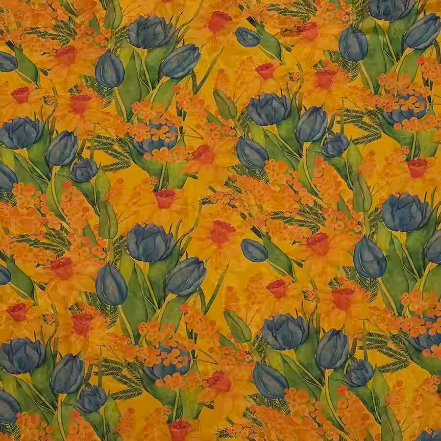 XYHYS 郁金香- Jacquard HUALUO Hongyunsha silk fabric, 25 momme openwork texthture, 110cm by e Yard