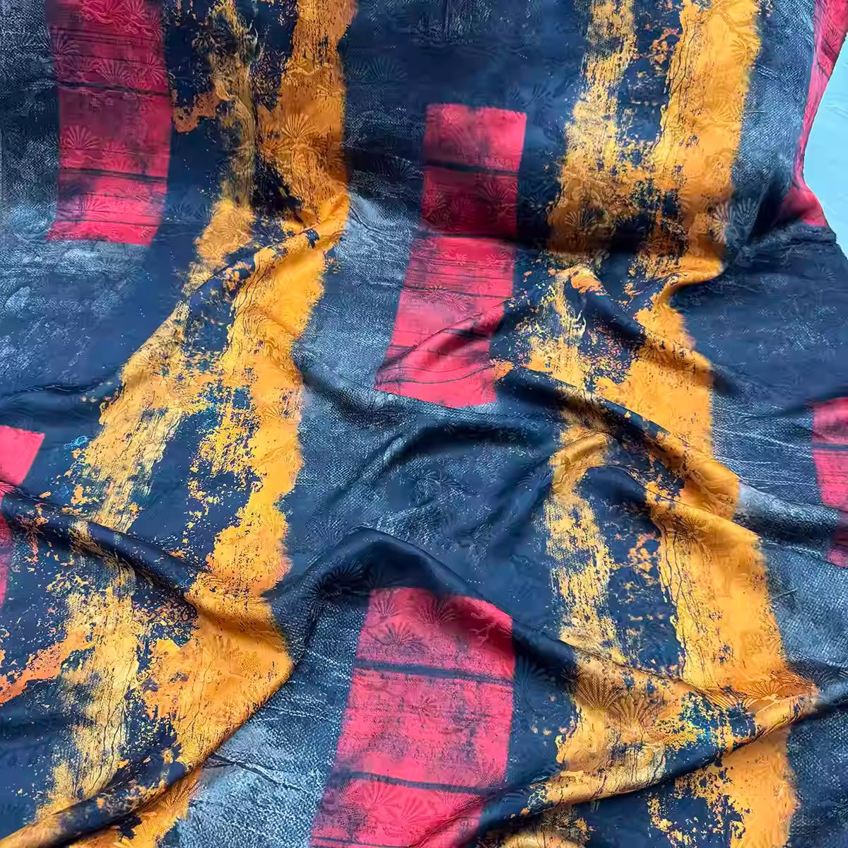 XYHYS 幻彩斑驳- Jacquard HUALUO Hongyunsha silk fabric, 25 momme openwork texture, 110cm by the Yard