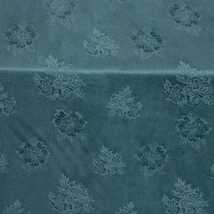亚丁绿 Mud Silk fabric, Jacquard HUALUO, 25 momme 110cm wide by the Yard