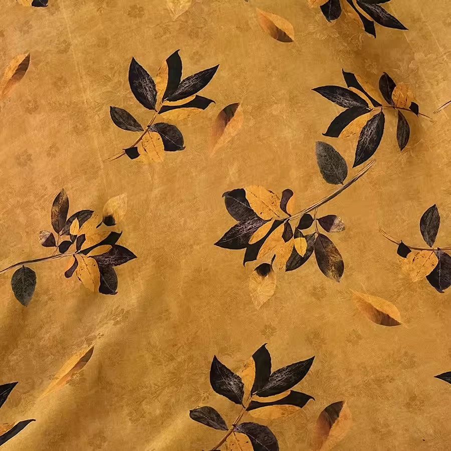 XYHYS 黄枫叶- Jacquard HUALUO Hongyunsha silk fabric, 25 momme openwork texture, 110cm by the Yard