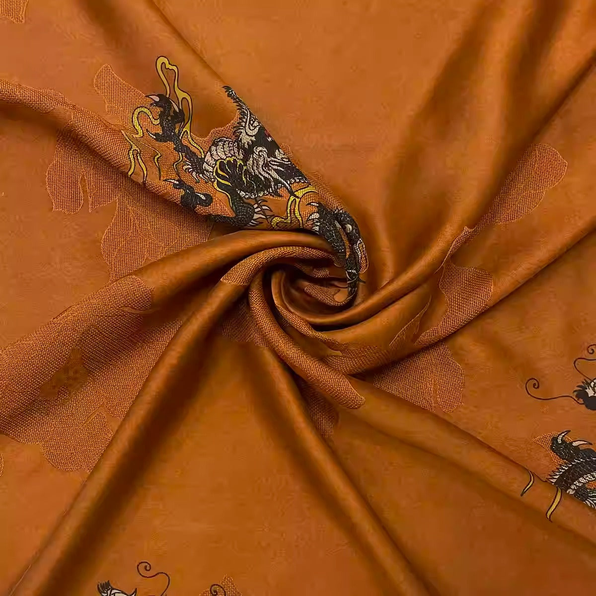 XYHYS 龙纹- Jacquard HUALUO Hongyunsha silk fabric, 26 momme openwork texture, 110cm by the Yard