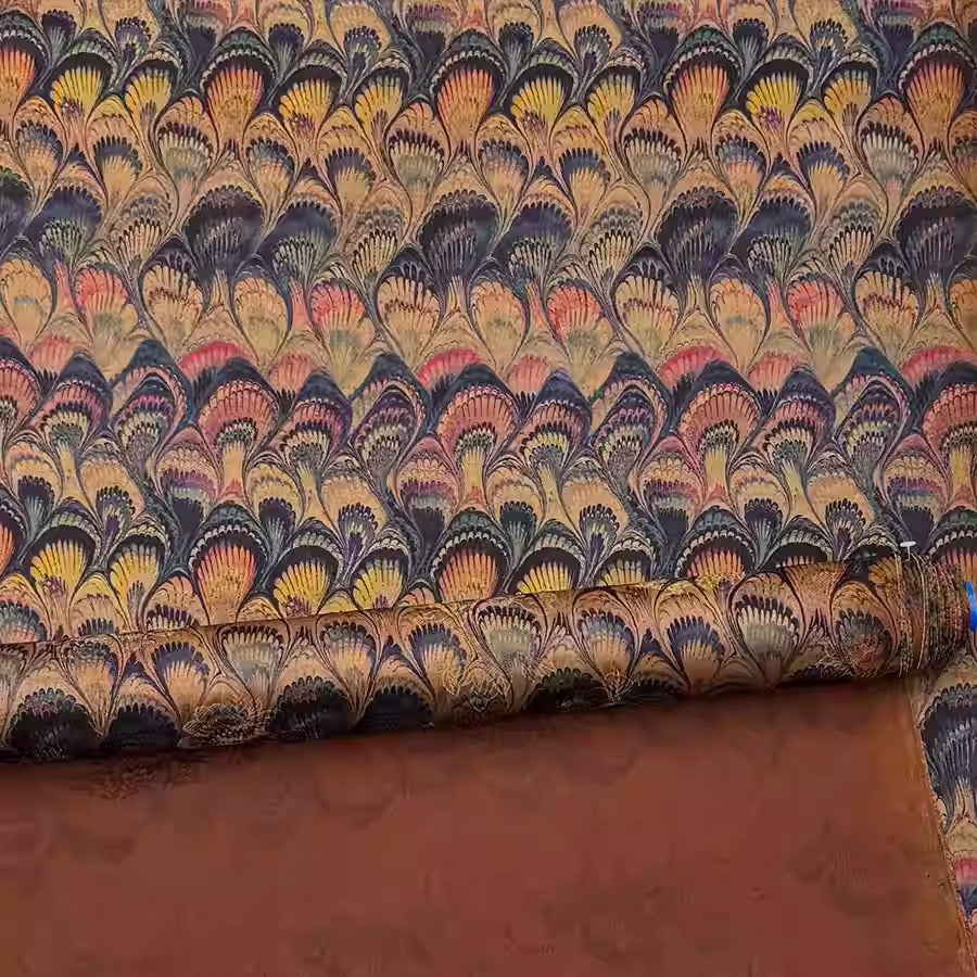 XYHYS 彩羽- Jacquard HUALUO Hongyunsha silk fabric, 25 momme openwork texthture, 110cm by e Yard