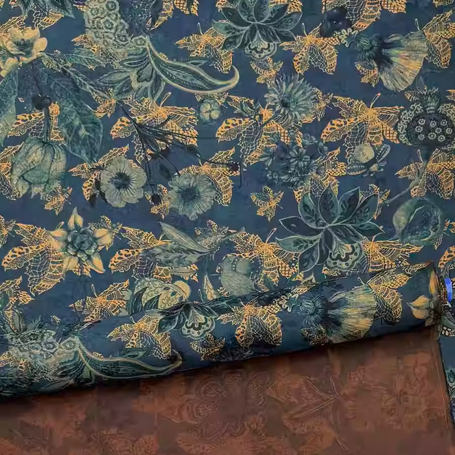 XYHYS 传统纹样- Jacquard HUALUO Hongyunsha silk fabric, 25 momme openwork texthture, 110cm by e Yard