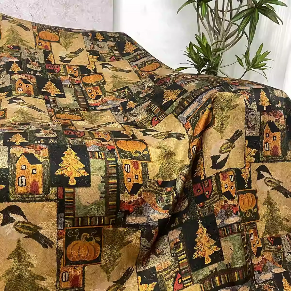 XYHYS 格林童话- Jacquard HUALUO Hongyunsha silk fabric, 26 momme openwork texture, 110cm by the Yard