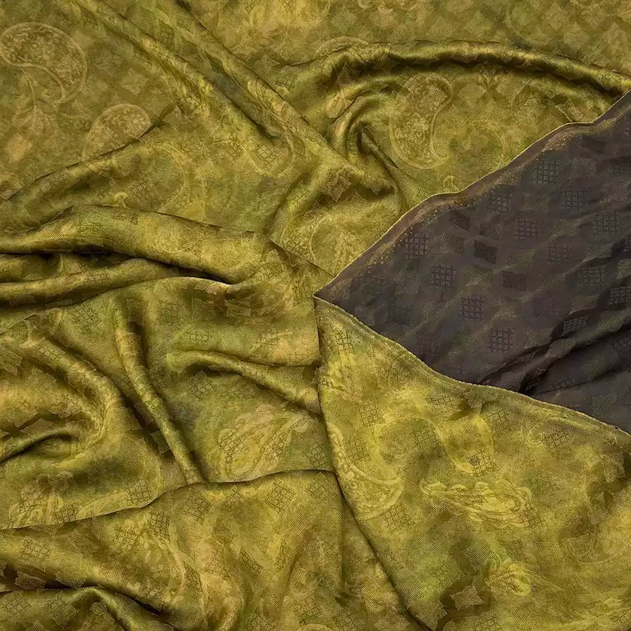 腰果花    Mud Silk fabric, Jacquard HUALUO, 25 momme 110cm wide by the Yard