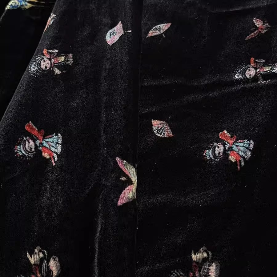 XYYHSR039 - Print Silk Velvet Fabric, 140cm wide by the Yard
