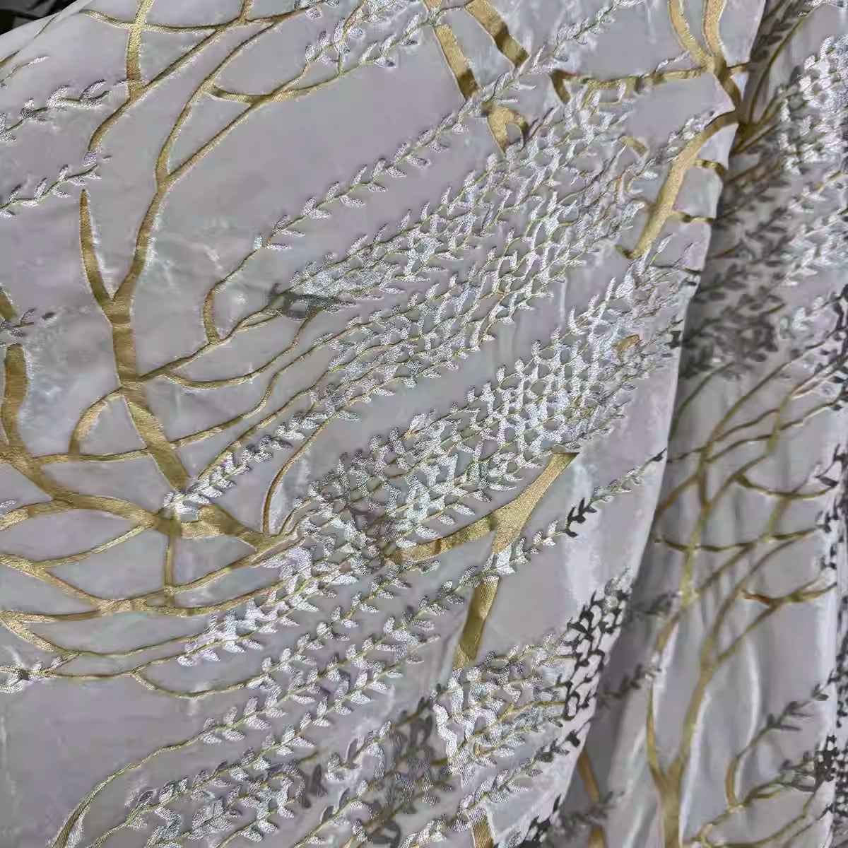 XYYHSR057 - Jacquard Silk Velvet Fabric, 140cm wide by the Yard
