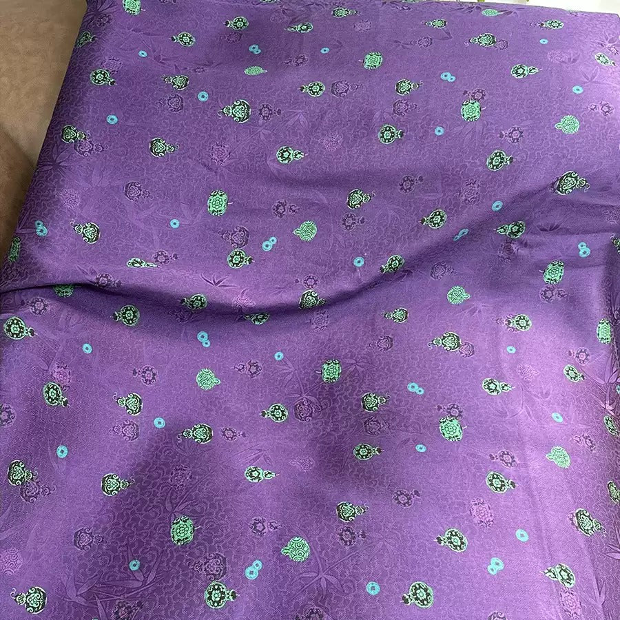 XYZDHL - Plant dyed HongYunSha Silk fabric, Openwork HUALUO, 26 momme 110cm wide by the Yard