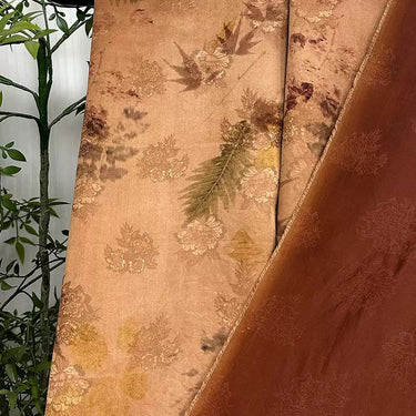 竹叶 Mud Silk fabric, Jacquard HUALUO, 25 momme 110cm wide by the Yard