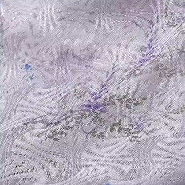 XYLN047 - Leno silk fabric with beautiful prints, wisteria, 114cm wide by the yard
