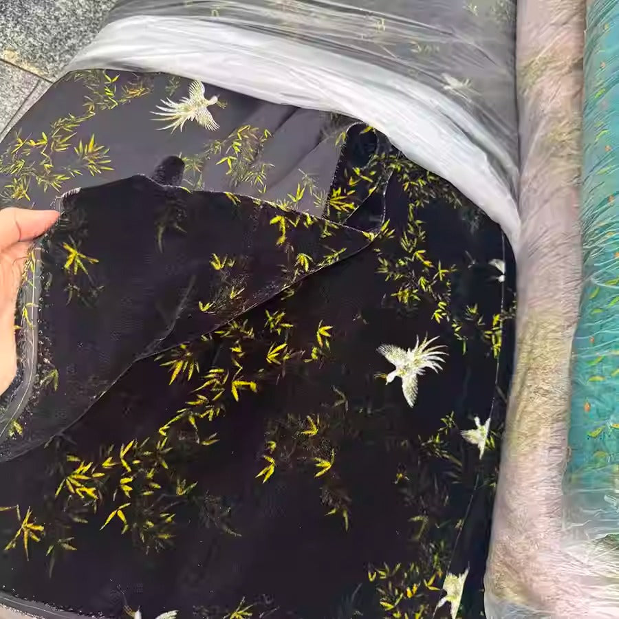 XYYHSR032 - Print Silk Velvet Fabric, 140cm wide by the Yard