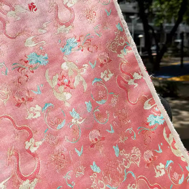 XYLDXSJ 鱼跃龙门- Gilt-Thread Song Brocade 织金宋锦, 38 momme 140cm wide by the yard
