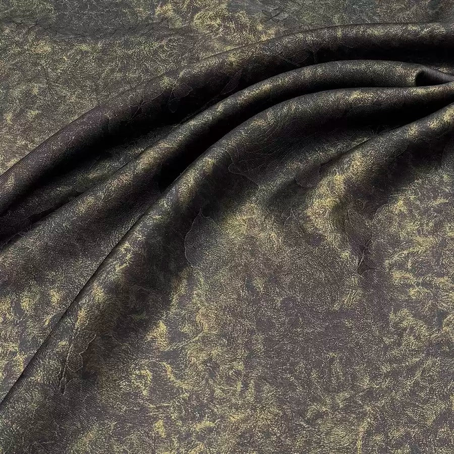鎏金牡丹 Mud Silk fabric, Jacquard HUALUO, 25 momme 110cm wide by the Yard