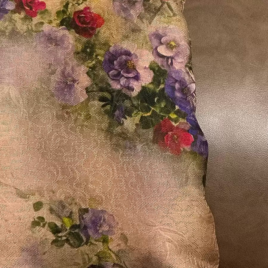 XYJLZY - Plant dyed HongYunSha Silk fabric, Openwork HUALUO, 25 momme 110cm wide by the Yard