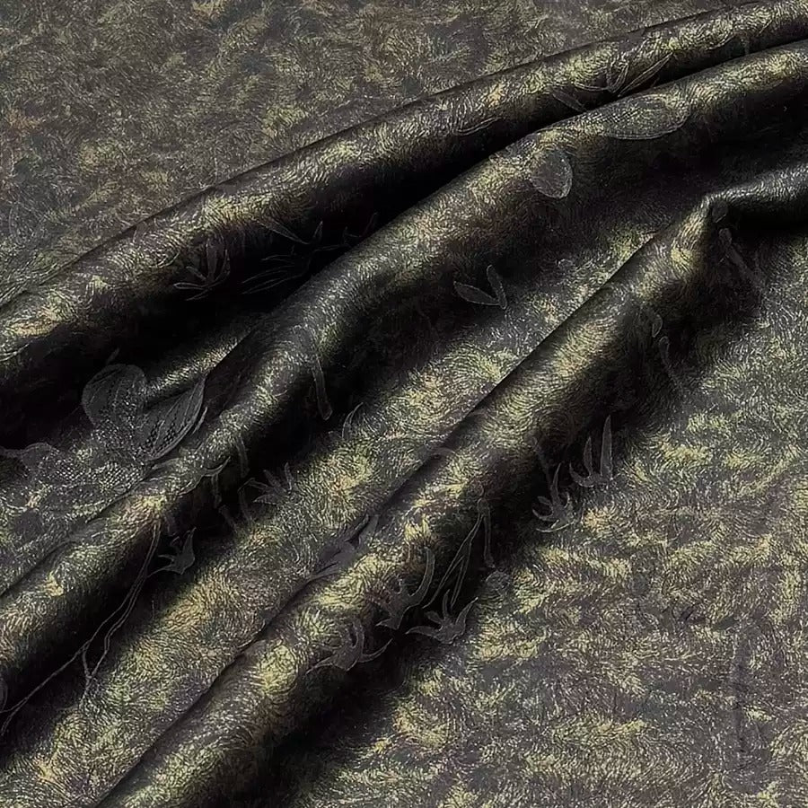 鎏金蝴蝶 Mud Silk fabric, Jacquard HUALUO, 25 momme 110cm wide by the Yard