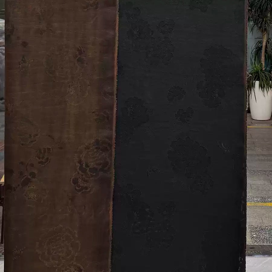 蝴蝶牡丹 Mud Silk fabric, Jacquard HUALUO, 25 momme 110cm wide by the Yard