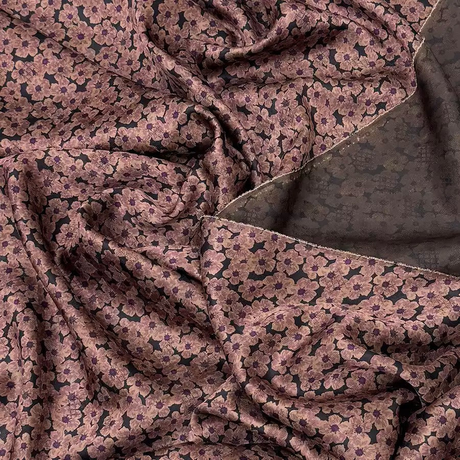 小碎花  Mud Silk fabric, Jacquard HUALUO, 25 momme 110cm wide by the Yard