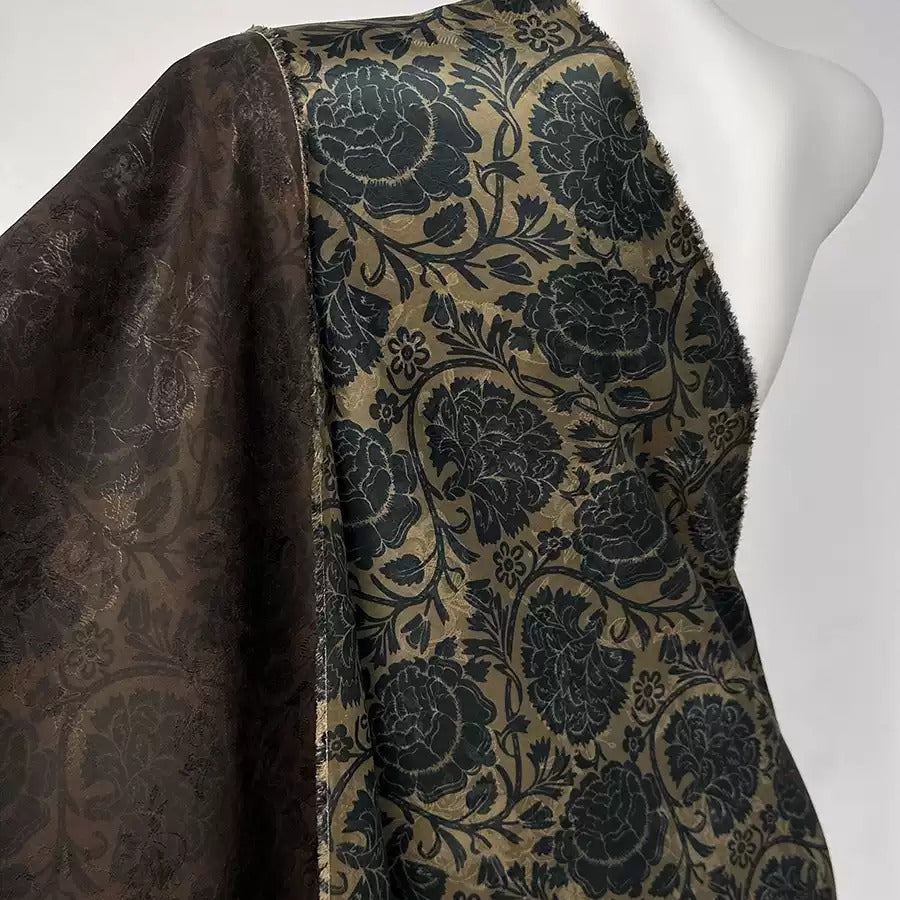 uma   Mud Silk fabric, Jacquard HUALUO, 25 momme 110cm wide by the Yard