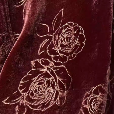 XYYHSR012 - Hot Stamping Metallic Silk Velvet Fabric, 140cm wide by the Yard