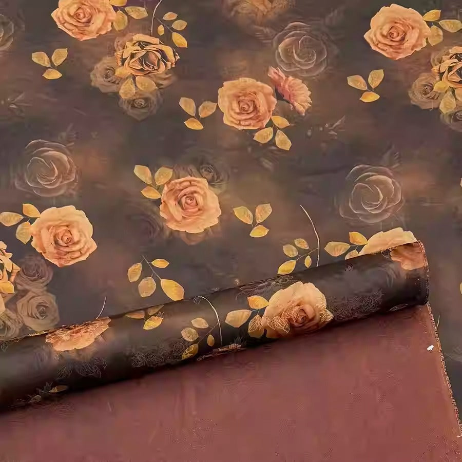 XYHYS 高雅玫瑰- Jacquard HUALUO Hongyunsha silk fabric, 25 momme openwork texthture, 110cm by e Yard