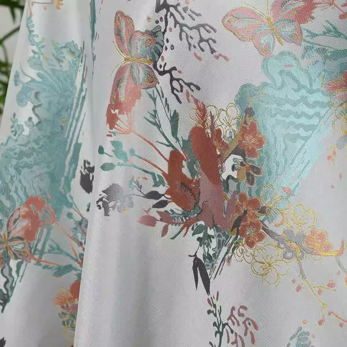 XYLDXSJ 风景蝴蝶 - Gilt-Thread Song Brocade 织金宋锦, 38 momme 140cm wide by the yard