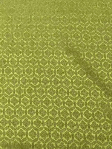 龟背果绿 Mud Silk fabric, Jacquard HUALUO, 25 momme 110cm wide by the Yard