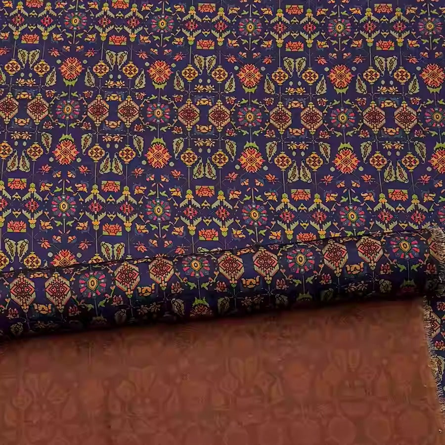 XYHYS 卡通图案- Jacquard HUALUO Hongyunsha silk fabric, 25 momme openwork texthture, 110cm by e Yard