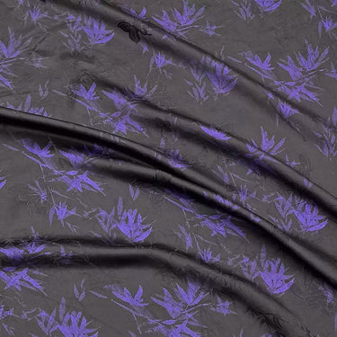 鎏金·蝴蝶紫竹 Mud Silk fabric, Jacquard HUALUO, 25 momme 110cm wide by the Yard