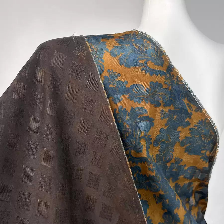 Uma Mud Silk fabric, Jacquard HUALUO, 25 momme 110cm wide by the Yard