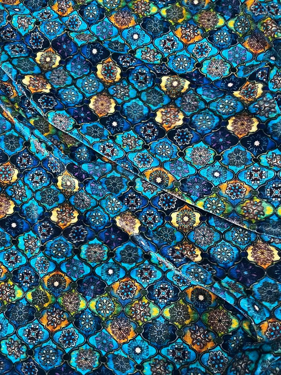 XYYHSR025 - Print Silk Velvet Fabric, 140cm wide by the Yard