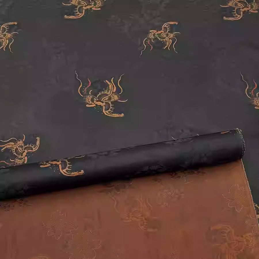 XYHYS 丝带蝴蝶- Jacquard HUALUO Hongyunsha silk fabric, 25 momme openwork texthture, 110cm by e Yard