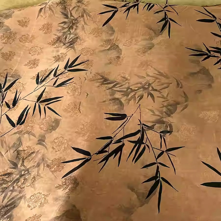 XYHYS 浮光竹影- Jacquard HUALUO Hongyunsha silk fabric, 25 momme openwork texthture, 110cm by e Yard