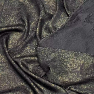 鎏金牡丹 Mud Silk fabric, Jacquard HUALUO, 25 momme 110cm wide by the Yard