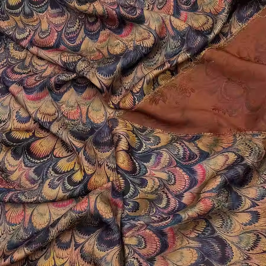 XYHYS 彩羽- Jacquard HUALUO Hongyunsha silk fabric, 25 momme openwork texthture, 110cm by e Yard