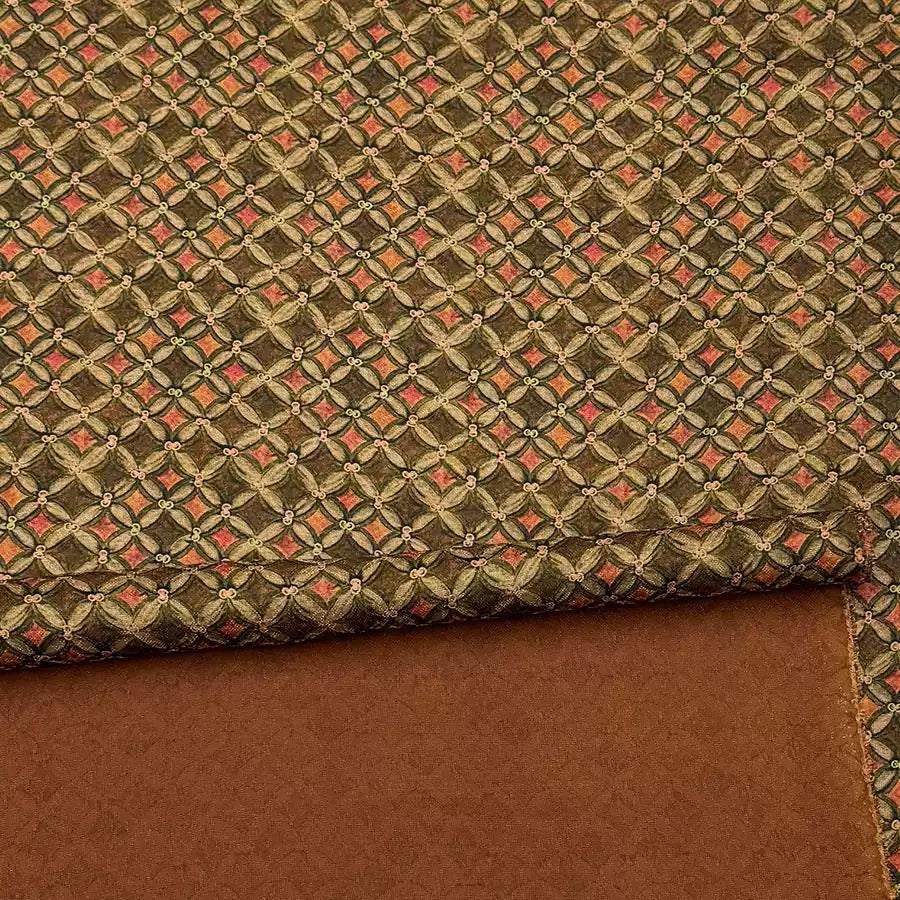 XYTQG - Plant dyed HongYunSha Silk fabric, Openwork HUALUO, 25 momme 110cm wide by the Yard