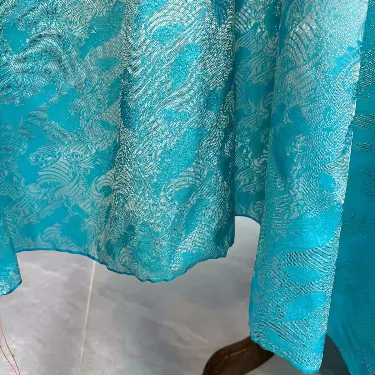 李德喜。四经八纬色织罗XYLN003 - Leno silk fabric,  blue,  25 momme 114cm wide by the yard