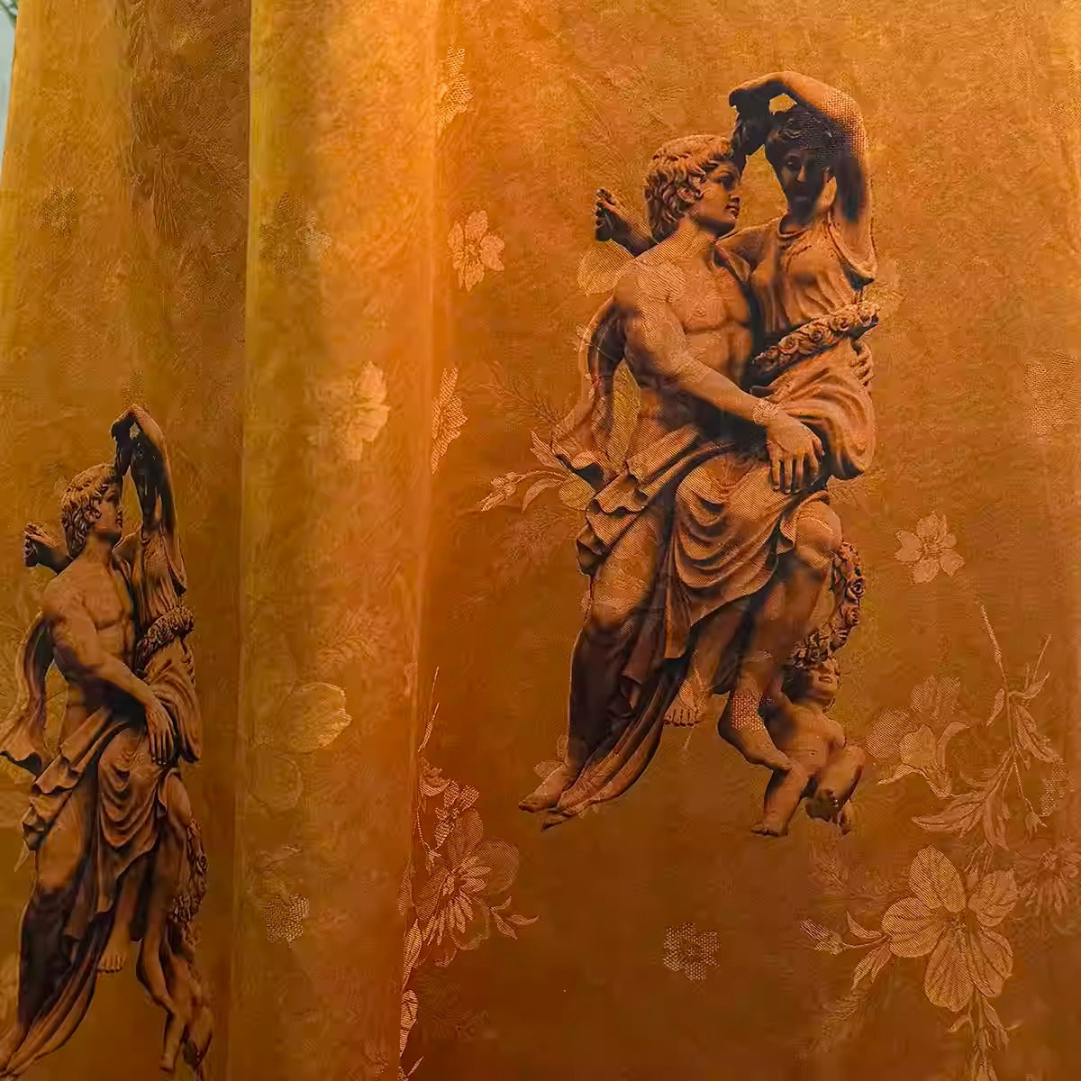 XYHYS uma·大卫- Jacquard HUALUO Hongyunsha silk fabric, 25 momme openwork texture, 110cm by the Yard