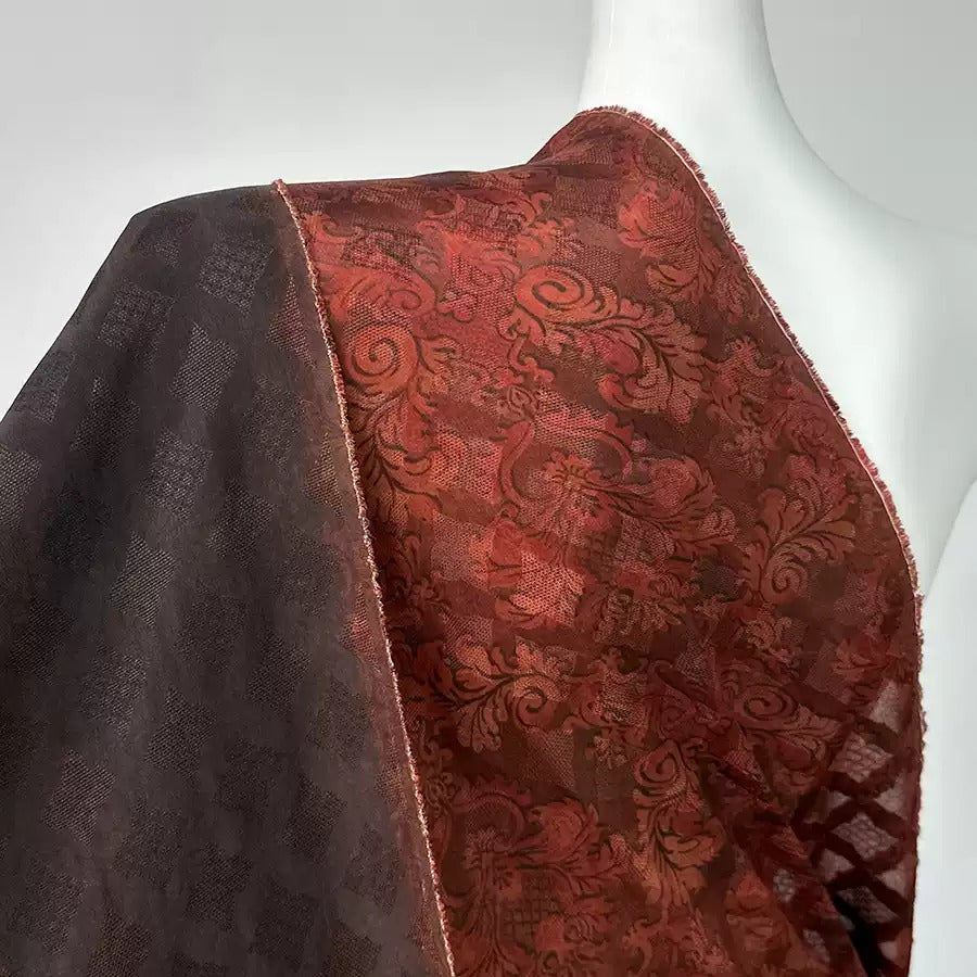uma Mud Silk fabric, Jacquard HUALUO, 25 momme 110cm wide by the Yard
