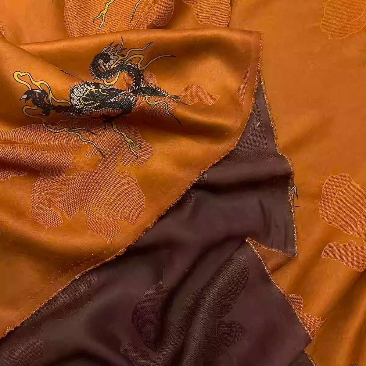 XYHYS 龙纹- Jacquard HUALUO Hongyunsha silk fabric, 26 momme openwork texture, 110cm by the Yard