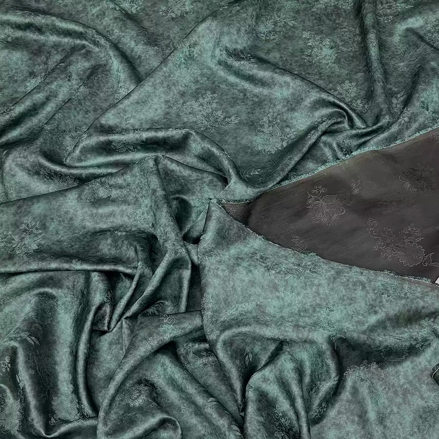 铁锈染    Mud Silk fabric, Jacquard HUALUO, 25 momme 110cm wide by the Yard